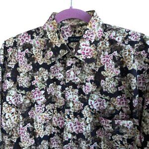 St. Croix Men's Vintage 90s Italy Floral Long Sleeve Casual Shirt Size Medium